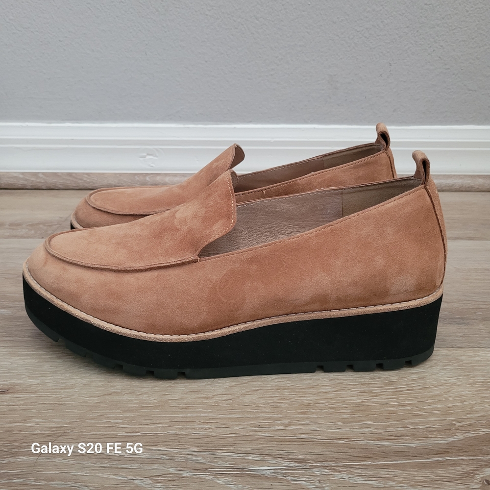 Eileen Fisher Tan Platform Loafers Size 9.5